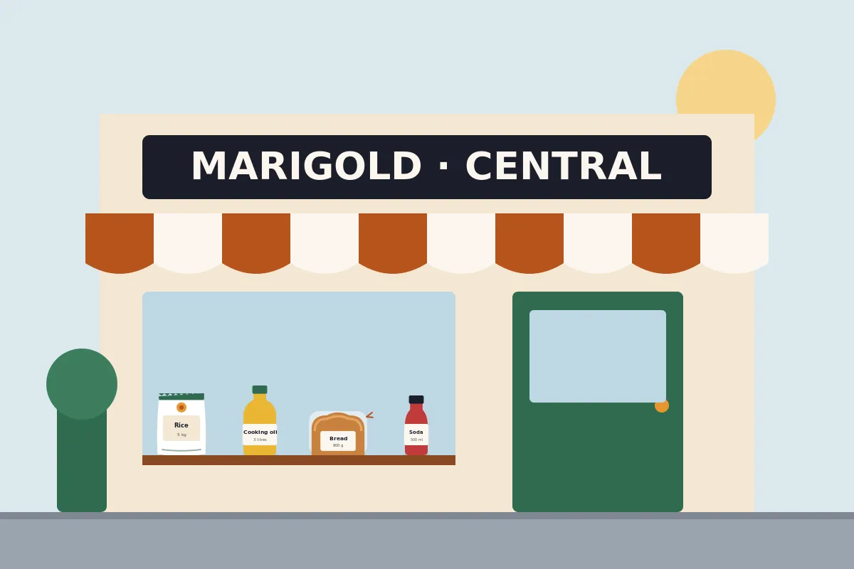 The front of the Marigold Central shop