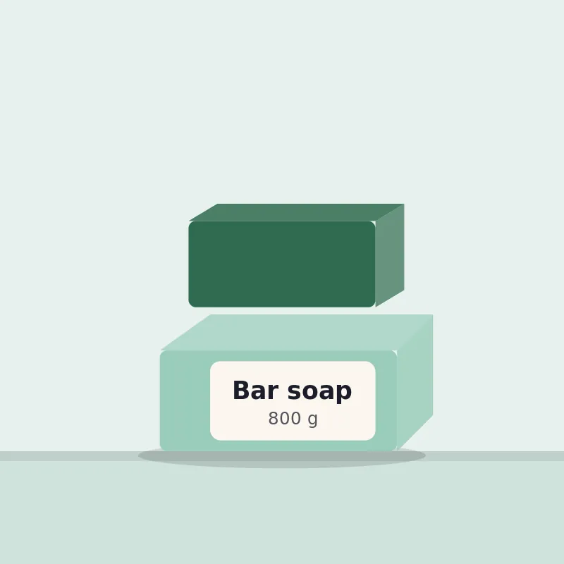 A green bar of washing soap