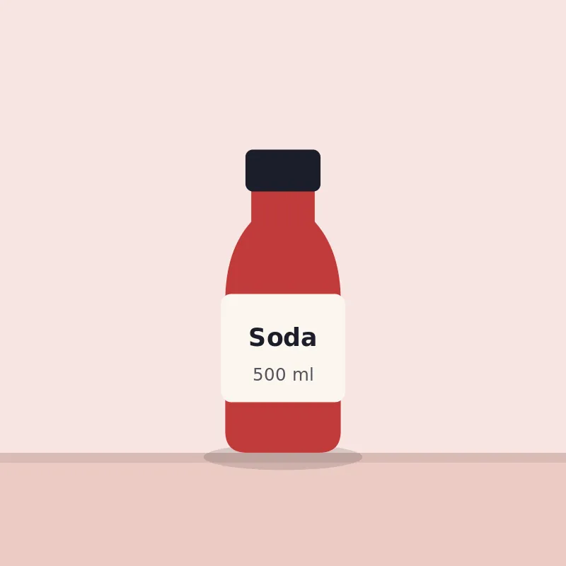 A red 500 ml bottle of soda