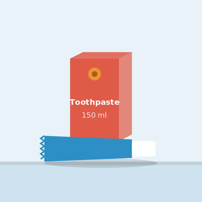 A tube of toothpaste and its box